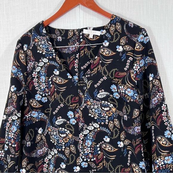 Wayf Floral Paisley Malone Boho Balloon Sleeve Mini Shift Dress Size L - Picture 6 of 16